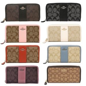 Coach Signature Bleeker in Fuchsia Leather wallet